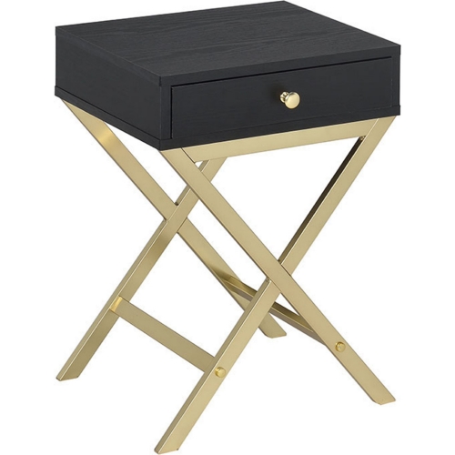 Coleen Side Table in Black & Brass